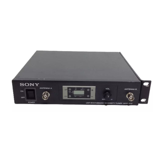 Sony WRR-802A Manuals