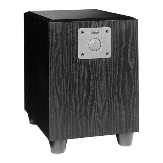 Boston Acoustics PowerVent PV1000 Brochure & Specs