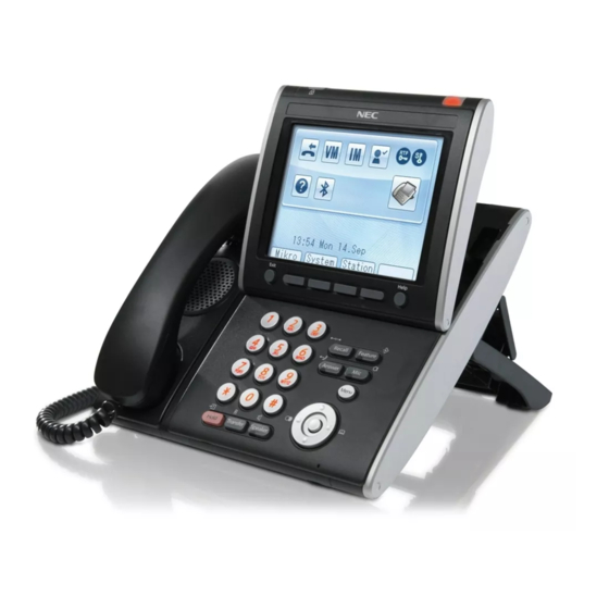 NEC UNIVERGE SV8100 DT7 SERIES IP Phone Manuals