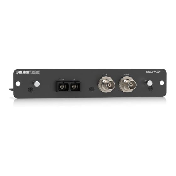 Klark Teknik DN32-MADI Quick Start Manual