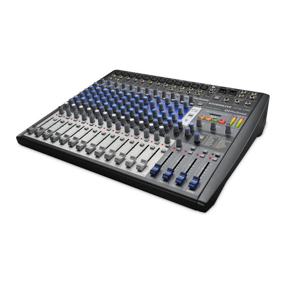 PRESONUS StudioLive AR-Series Quick Start Manual