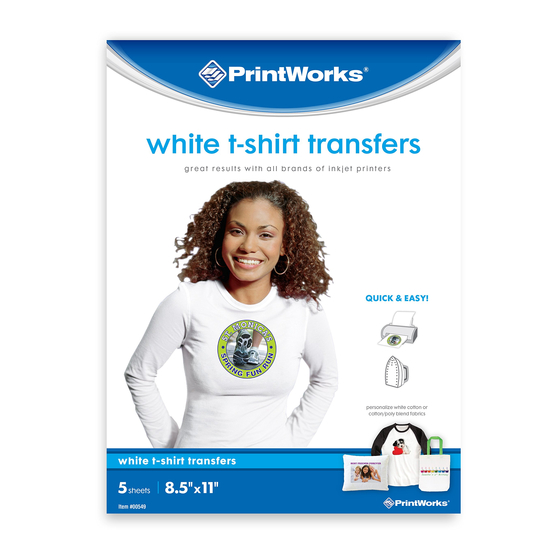 PrintWorks White T-Shirt Transfers Use & Care Instructions
