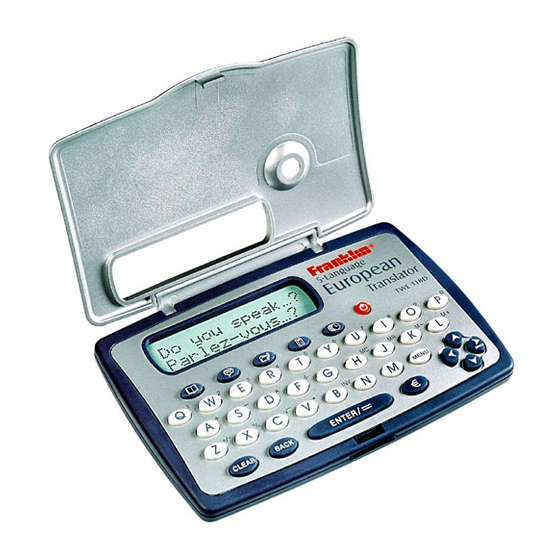 Franklin TWE-118D User Manual