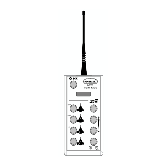 Promatic Game Trailer Radio Operating Instructions