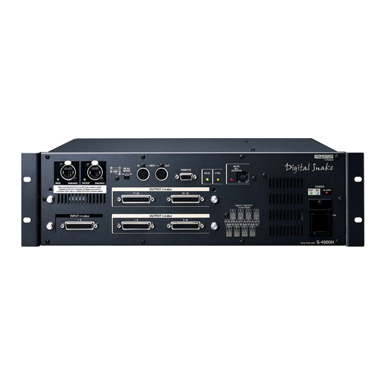 Roland RSS Digital Snake S-4000H Installation Manual