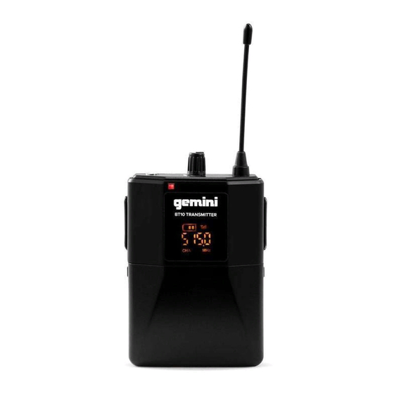 Gemini GT-10 User Manual