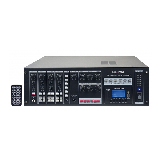 User Manuals: GLEMM PAA 6200TMZ Zone PA Amplifier