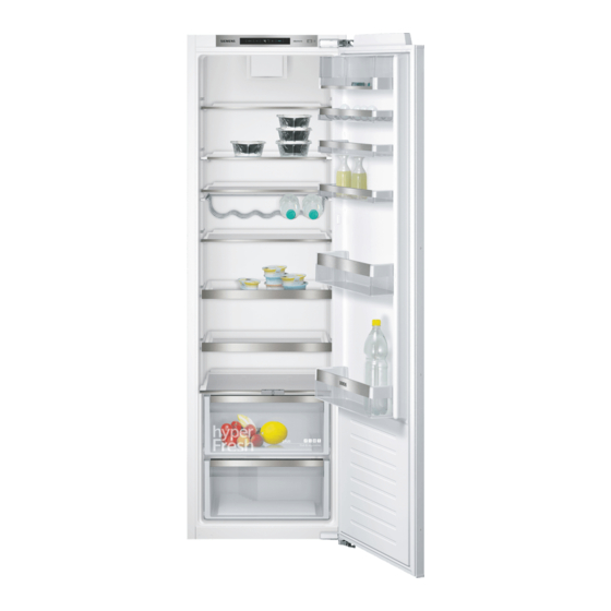 Siemens KI81RAF31I Built-in Larder Fridge Manuals