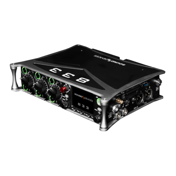 Sound Devices 833 User Manual