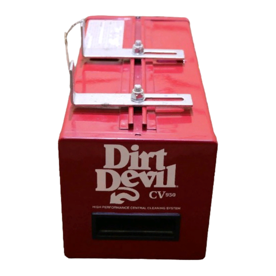 Dirt Devil Central Cleaning System for RV's CV950 Owner's Manual