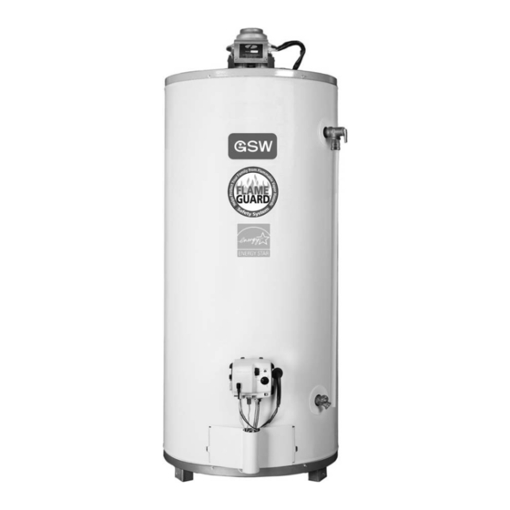 GSW ATMOSPHERIC VENTED WATER HEATER Installation And Operating Instructions Manual