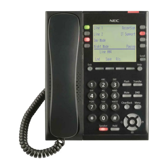 NEC ITY-6D-1 BK TEL Quick Install Manual