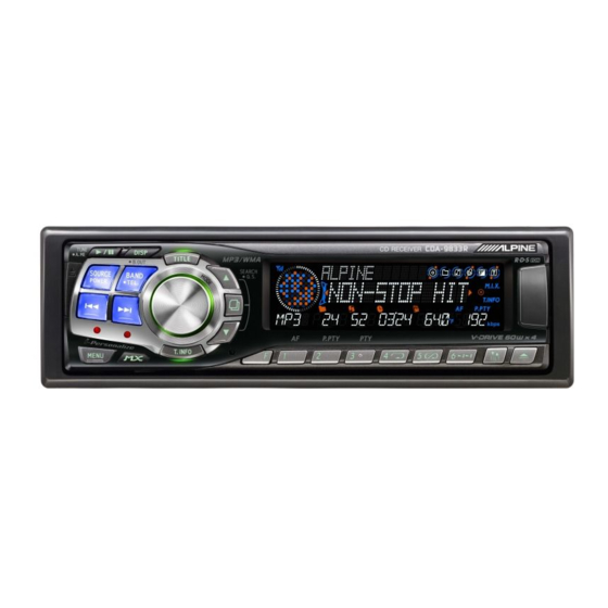 Alpine CDA-9835R Quick Start Manual