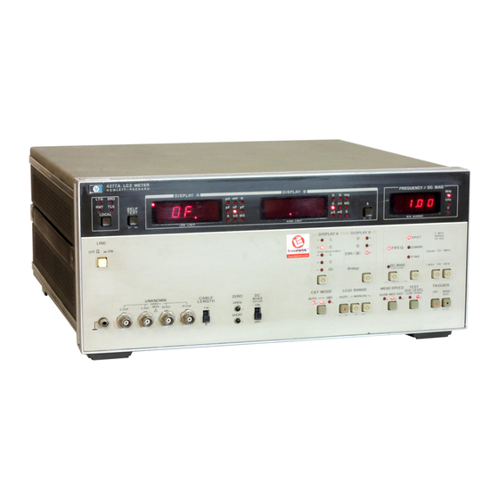 User Manuals: HP 4277A Impedance Measuring Instrument
