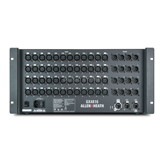 ALLEN & HEATH GX4816 Getting Started Manual