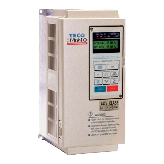 TECO-Westinghouse MA7200 PLUS Series Quick Start Manual