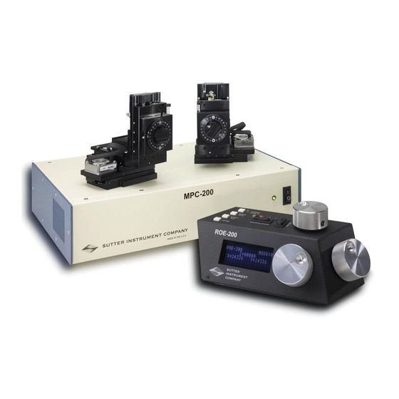 Sutter Instrument MPC-325 Series Operation Manual