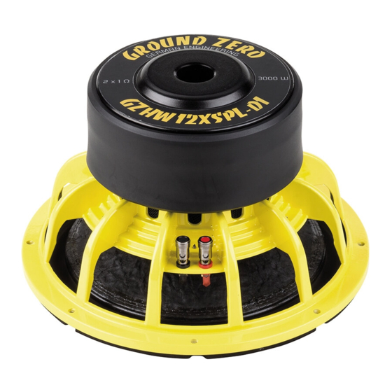 Ground Zero GZHW 12XSPL-D1 Owner's Manual