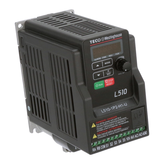 TECO-Westinghouse L510-1P2-H1-U Startup Manual