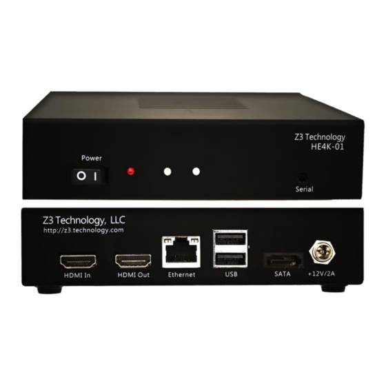 Z3 Technology Z3-HE4K-01 User Instructions