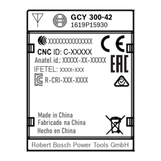 Bosch GCY 300-42 Assembly Manual
