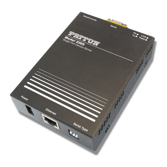 Patton electronics EtherBITS 2285 Getting Started Manual