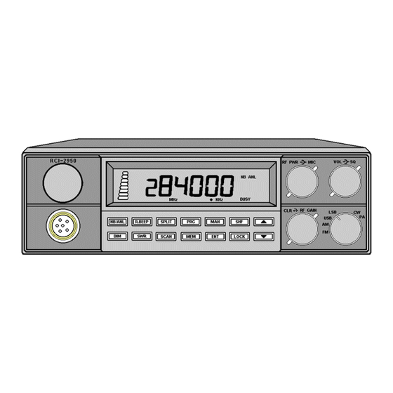Ranger RCI-2970 Service Manual