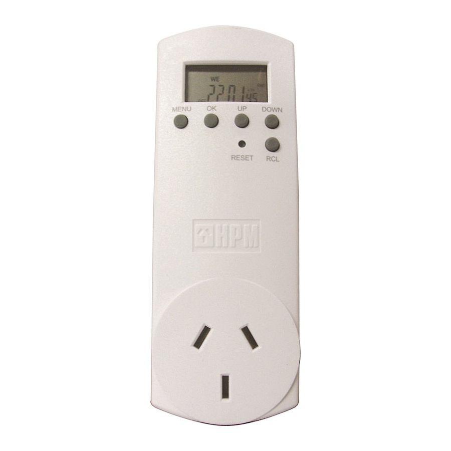 HPM Slimline Digital Timer D817SLIM Manual