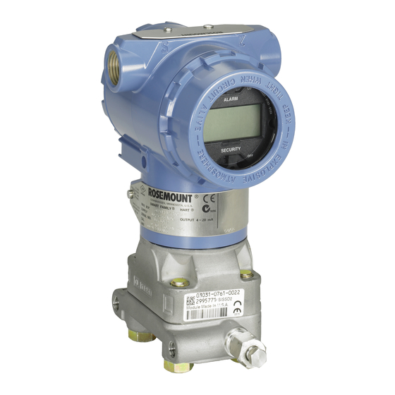 Emerson Rosemount 3051 Quick Start Manual