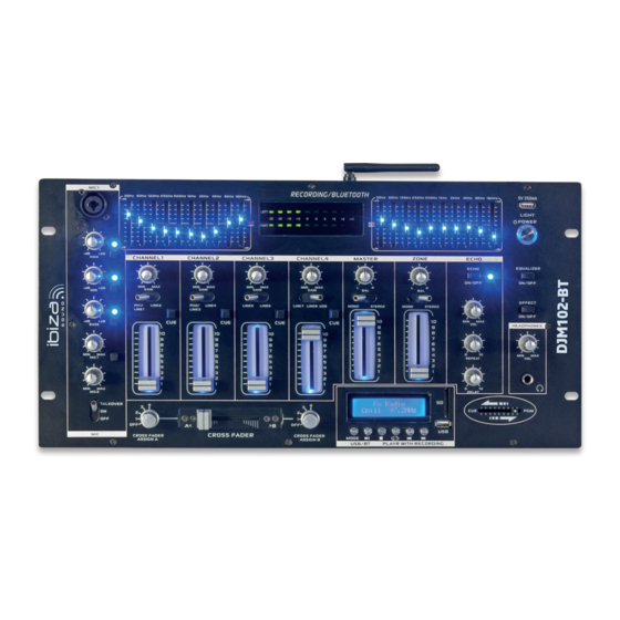 Ibiza DJM102-BT 6-Channel DJ Mixer Manuals