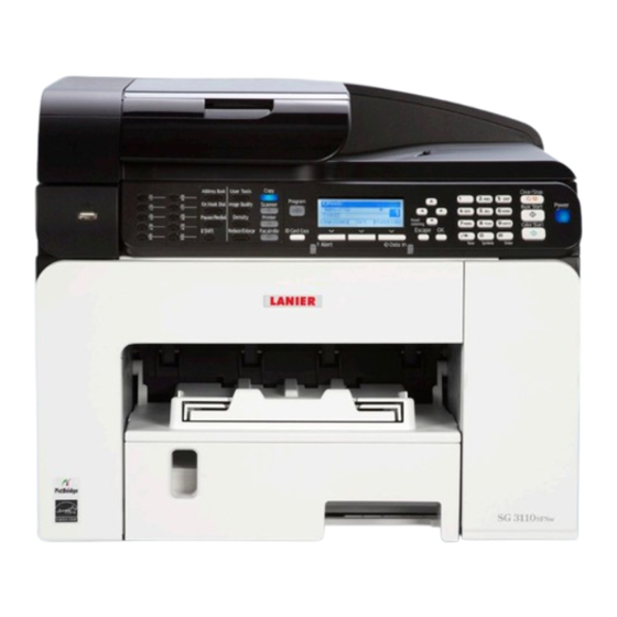 Lanier GELJET SG 3100SNw Quick Manual