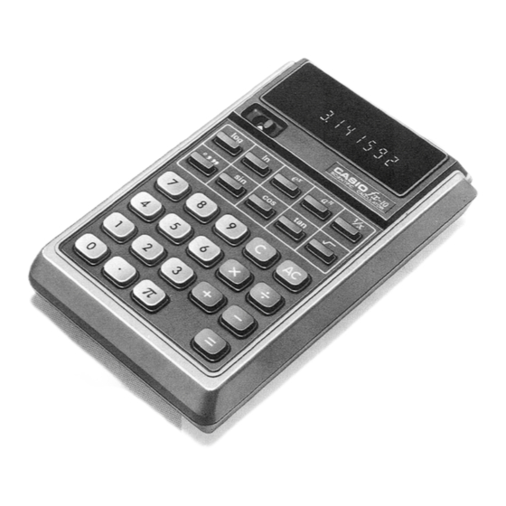 Casio FX-10 Scientific Calculator Manuals