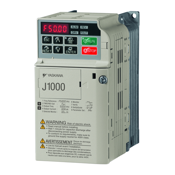 YASKAWA CIMR-JC4A0002BAA Quick Start Manual