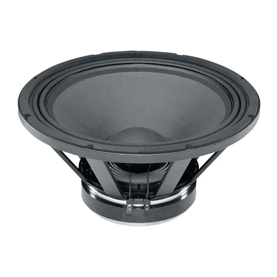 B&C Speakers Woofer 18 PZB 46 Specifications