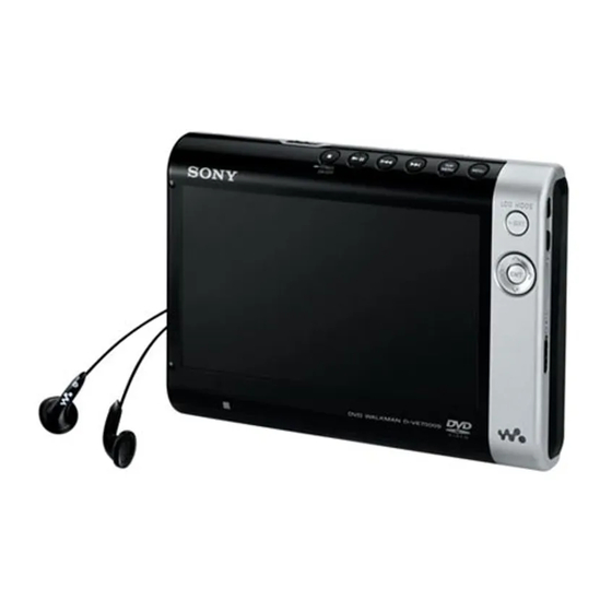 Sony Walkman D-VE7000S Specifications