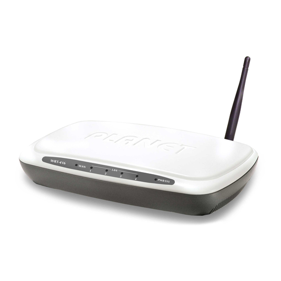 Planet WRT-416 Quick Installation Manual