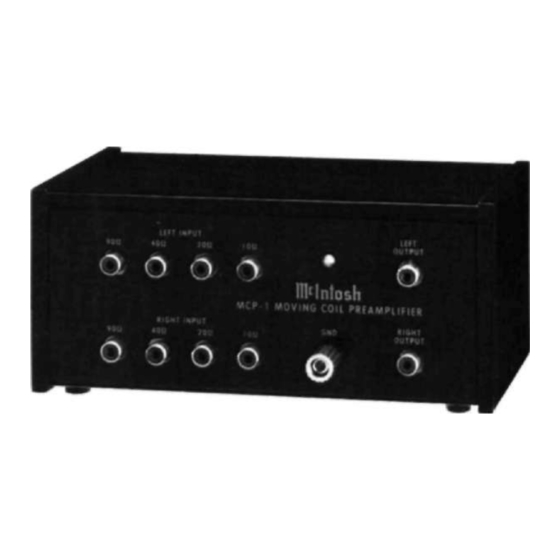 McIntosh MCP 1 User Manual