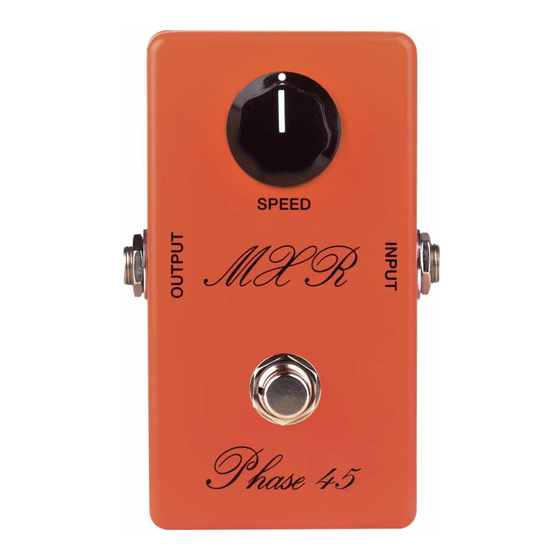 Dunlop MXR Phase 45 Operation Manual