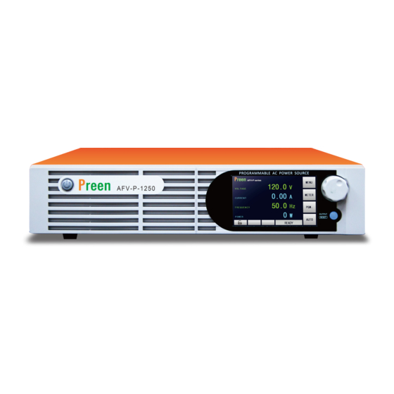 Preen AFV-P Series Programming Manual