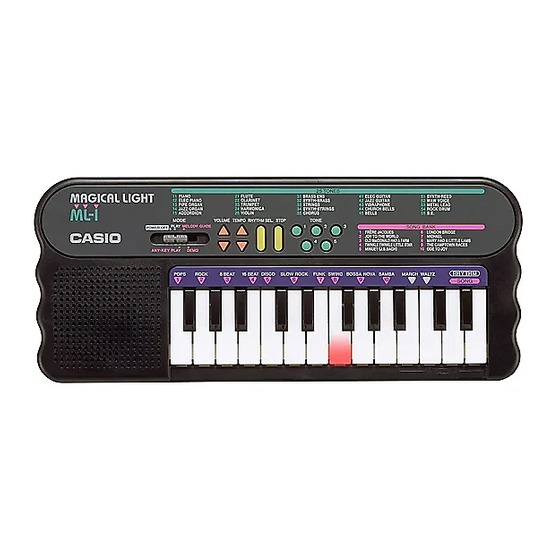 Casio MAGICAL LIGHT ML-1 Operation Manual