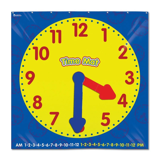 Learning Resources Time Activity Mat LRM2981 Manual