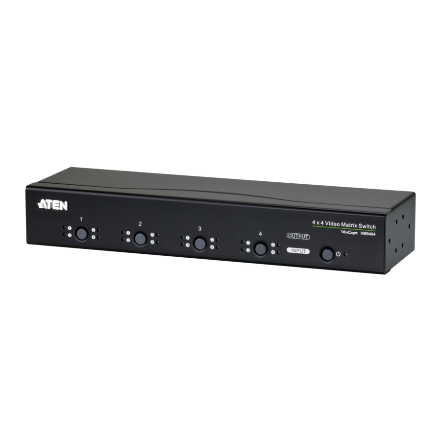 ATEN VanCryst VM0404 - 4 X 4 Video Matrix Switch With Audio Quick Start Guide