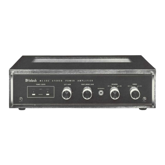 McIntosh MC 502 Manuals