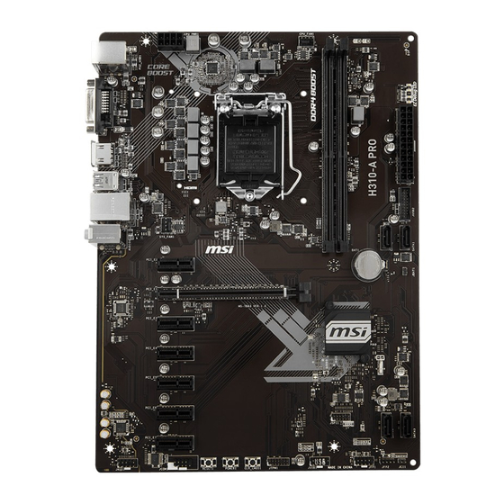 MSI H310-A PRO Quick Start Manual