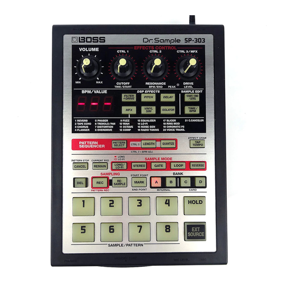 Boss Dr. Sample SP-303 Owner's Manual