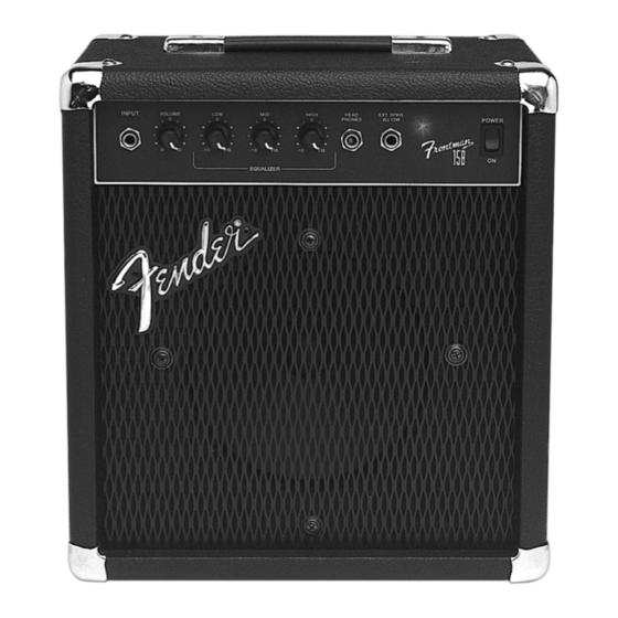 Fender Frontman 15B Reference And Owner's Manual