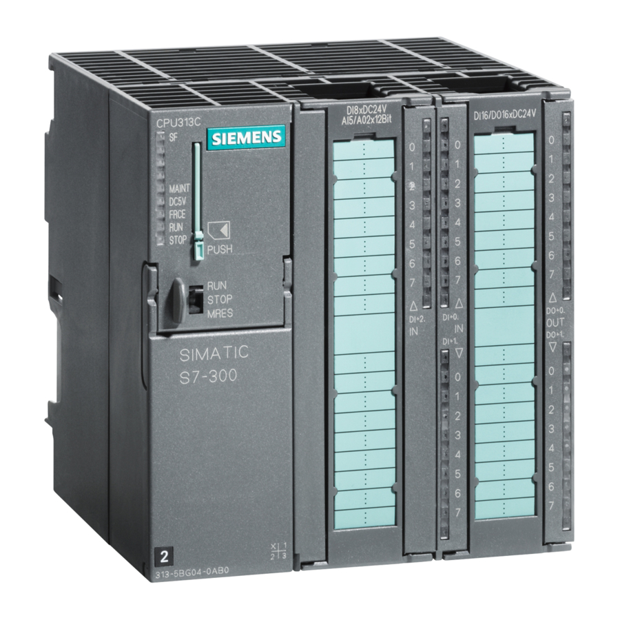 Siemens SIMATIC S7-300 Hardware And Installation Manual