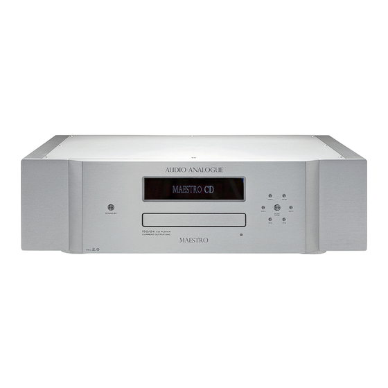 Audio Analogue MAESTRO Owner's Manual
