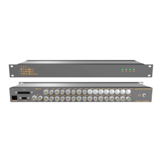 Matrix Switch Corporation MSC-1HD1608S Product Manual