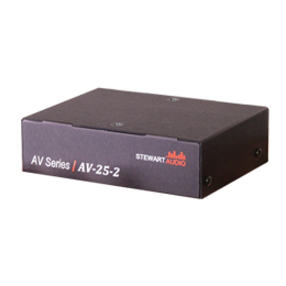 Stewart Audio AV-25 Owner's Manual